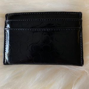 COACH Credit Card Wallet ~ Black Patent Leather